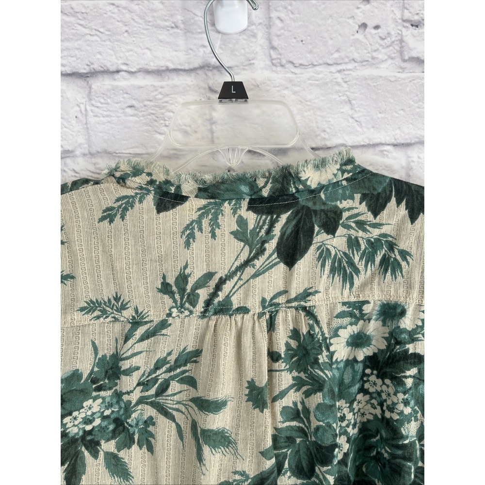 Denim & Supply Ralph Lauren Boho Peasant Lightweight Floral Ruffle Tie Top Med - Picture 8 of 9